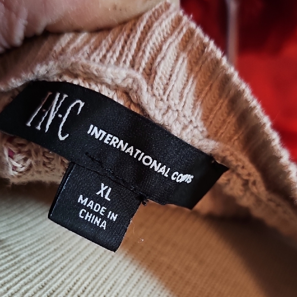 INC Women's Size XL Beige Tie-Dye Sweater - Picture 2 of 5